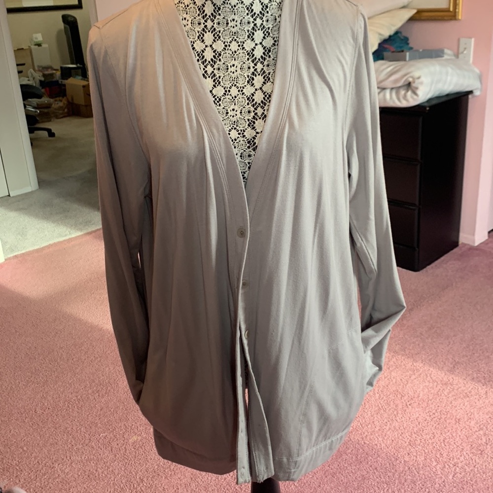 holistic soft cotton cardigan button down with pockets size xl  lightweight putt